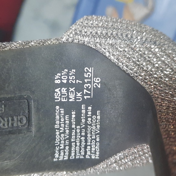 2 for $15 Christian Siriano for Payless silver glitter heels with zipper. - Picture 3 of 8